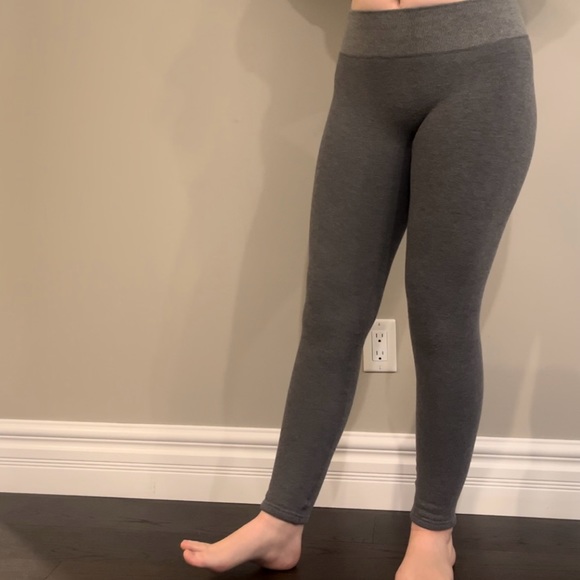 Grey Fleece Leggings - Picture 3 of 4